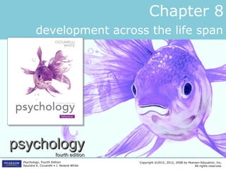 psychologypsychology
fourth editionfourth edition
Copyright ©2015, 2012, 2008 by Pearson Education, Inc.
All rights reserved.
Psychology, Fourth Edition
Saundra K. Ciccarelli • J. Noland White
Chapter 8
development across the life span
 