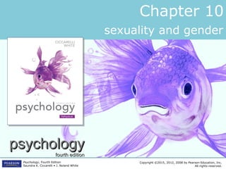 psychologypsychology
fourth editionfourth edition
Copyright ©2015, 2012, 2008 by Pearson Education, Inc.
All rights reserved.
Psychology, Fourth Edition
Saundra K. Ciccarelli • J. Noland White
Chapter 10
sexuality and gender
 