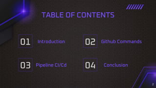 01 02
03 04
Introduction Github Commands
Pipeline CI/Cd Conclusion
TABLE OF CONTENTS
2
 
