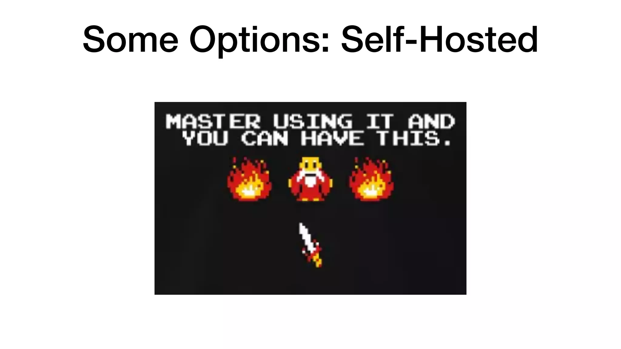 Some Options: Self-Hosted
 