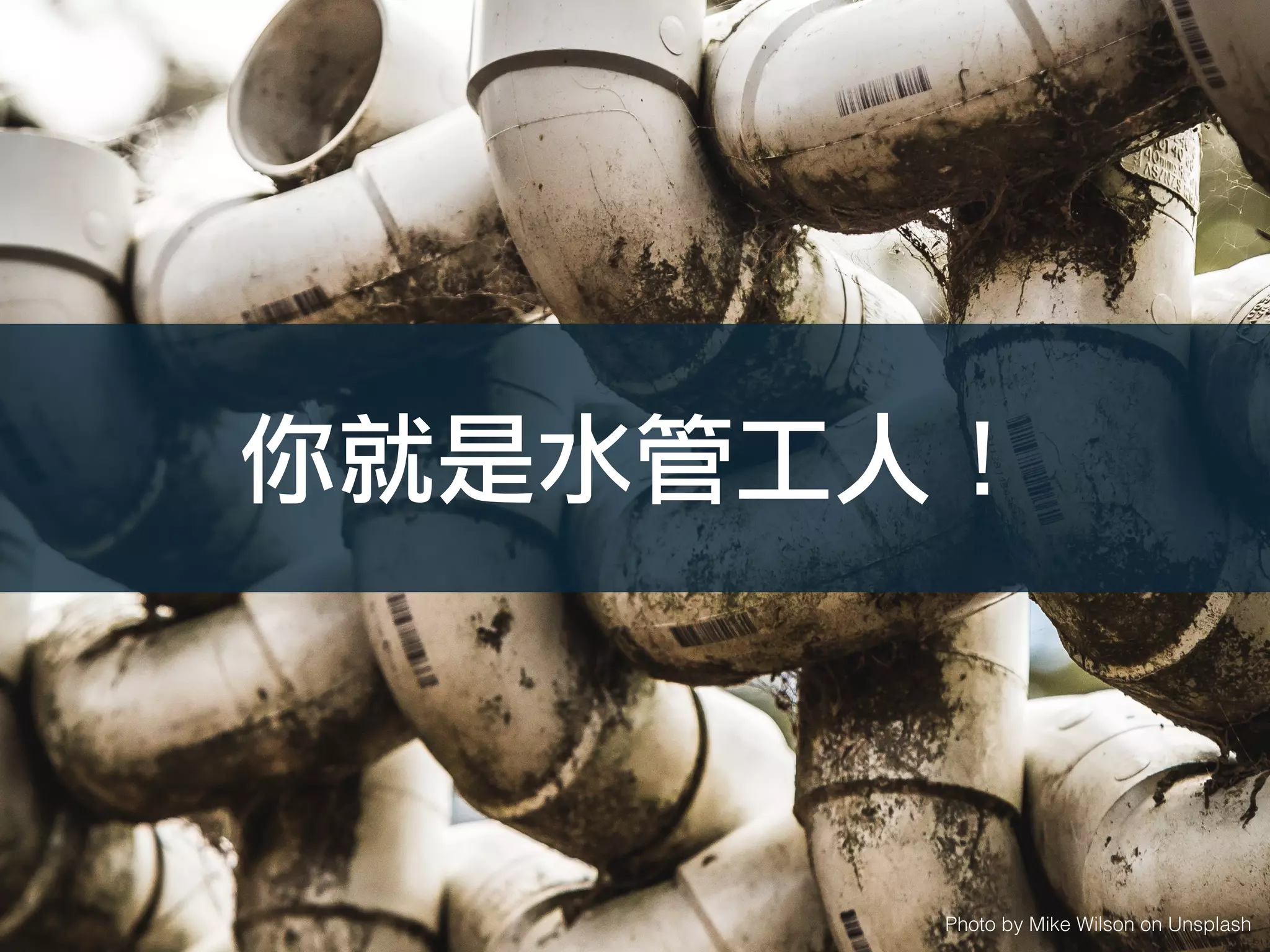 Photo by Mike Wilson on Unsplash
你就是水管工人！
 