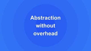 Abstraction
without
overhead
 
