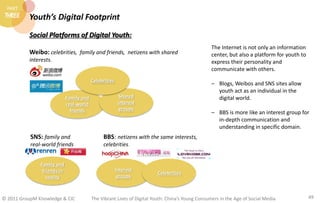 PART
 THREE    Youth’s Digital Footprint
          Social Platforms of Digital Youth:
                                    ...