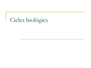 Cicles biològics
 