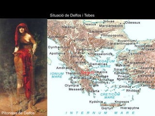 Situació de Delfos i TebesPitonissa de Delfos