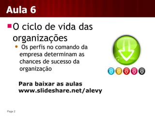 Ciclo De Vida Das Empresas - Aula 6