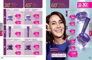 Usedemanhã,depoisde
limparetonificarapele.
Useànoite,depoisde
limparetonificarapele.
Pescoço com
aparência
mais jovem.
Pele mais
firme e com
menos rugas.
Contorno dos
olhos mais
definido.
APÓS14DIAS**
REDUZ A
FLACIDEZ
e dá mais definição ao
contorno do rosto*
em itens de Active Preparação
da Pele e Active Genes****
TRAZ
FIRMEZA
e combate
as rugas*
REDUZ
OS SINAIS
e as linhas
de expressão*
*Resultados obtidos por meio de testes realizados no laboratório de O Boticário. **60 voluntárias perceberam resultados positivos.
***64 voluntárias perceberam resultados positivos. ****Promoção válida de 10/8/2015 a 30/8/2015 ou enquanto durarem os estoques.
VOCÊECONOMIZA
R$97,20
R$323,97Preço total dos
produtos avulsos
Pele
tratadapor226,77R$
• Pele mais firme
e menos flácida
após 14 dias**
.
• Redução dos sinais
de envelhecimento
após 28 dias**
.
• Pele com
aparência mais jovem
após 14 dias***
.
• Pele mais firme e
maior sustentação
após 28 dias***
.
REFIL
16923
R$37,09
R$52,99
por
de
ACTIVE GENES 30+ DIA,
Estimula as células a trabalhar
como se fossem mais jovens.
16911
50g
R$51,80
R$74,00
por
de
você economiza:
R$22,20
REFIL
16926
R$38,49
R$54,99
por
de
ACTIVE GENES 45+ DIA,
Pele bonita e protegida
durante todo o dia.
16915
50g
R$53,90
R$77,00
por
de
você economiza:
R$23,10
• Bolsas e olheiras mais
suaves após 14 dias**
.
• Rugas e linhas de expressão
reduzidas após 28 dias**
.
• Pele mais firme e mais
resistente após 14 dias***
.
• Rugas e linhas de expressão
reduzidas após 28 dias***
.
ACTIVE GENES 30+
ÁREA DOS OLHOS, 15 g
Agenasuavizaçãodasrugas,das
olheirasedossinaisdecansaço.
16914
R$32,19
R$45,99
por
de
você economiza:
R$13,80
ACTIVE GENES 45+
ÁREA DOS OLHOS, 15 g
Ameniza bolsas e
olheiras nessa região.
16917
R$33,59
R$47,99
por
de
você economiza:
R$14,40
•Reduçãodasrugase
linhasmenosevidentes
após14dias**
.
• Contorno facial
mais definido e
firme após 28 dias**
.
•Reduçãodasrugase
linhasmenosevidentes
após14dias***
.
• Pele mais firme e
com maior sustentação
após 28 dias***
.
REFIL
16924
R$37,09
R$52,99
por
de
ACTIVE GENES 30+ NOITE,
Fórmula nutritiva que
complementa o efeito
do produto para o dia.
16912
50g
R$51,80
R$74,00
por
de
você economiza:
R$22,20
REFIL
16927
R$38,49
R$54,99
por
de
ACTIVE GENES 45+ NOITE,
Age enquanto a pele
está mais receptiva
ao tratamento antissinais.
16916
50g
R$53,90
R$77,00
por
de
você economiza:
R$23,10
REFIL
16928
R$39,89
R$56,99
por
de
ACTIVE GENES
60+ DIA,
Reduz os sinais de
envelhecimento
e dá firmeza à pele.
16918
50g
R$56,00
R$80,00
por
de
você economiza:
R$24,00
ACTIVE GENES 60+
ÁREA DOS OLHOS, 15 g
Atenua rugas profundas
e deixa a pele mais jovem.
16920
R$34,99
R$49,99
por
de
você economiza:
R$15,00
REFIL
16929
R$39,89
R$56,99
por
de
ACTIVE GENES
60+ NOITE,
Retarda a ação do
tempo, combatendo
os radicais livres.
16919
50g
R$56,00
R$80,00
por
de
você economiza:
R$24,00
ACTIVE
ACTIVE
BELEZA
FEMININA
BELEZA
FEMININA
103102
 