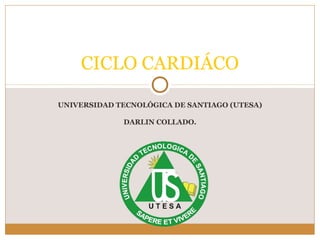 UNIVERSIDAD TECNOLÓGICA DE SANTIAGO (UTESA)
DARLIN COLLADO.
CICLO CARDIÁCO
 