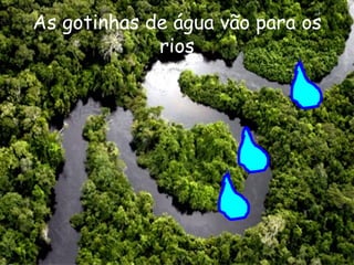As gotinhas de água vão para os rios