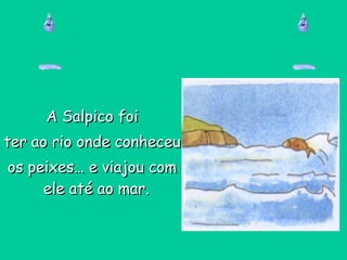A Salpico foiA Salpico foi
ter ao rio onde conheceuter ao rio onde conheceu
os peixes… e viajou comos peixes… e viajou com
ele até ao mar.ele até ao mar.
 