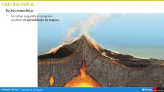 GEOLOGIA E MÉTODOS
Ciclo das rochas
Rochas magmáticas
― As rochas magmáticas ou ígneas
resultam da consolidação do magma.
 