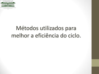 Métodos utilizados para
melhor a eficiência do ciclo.

 