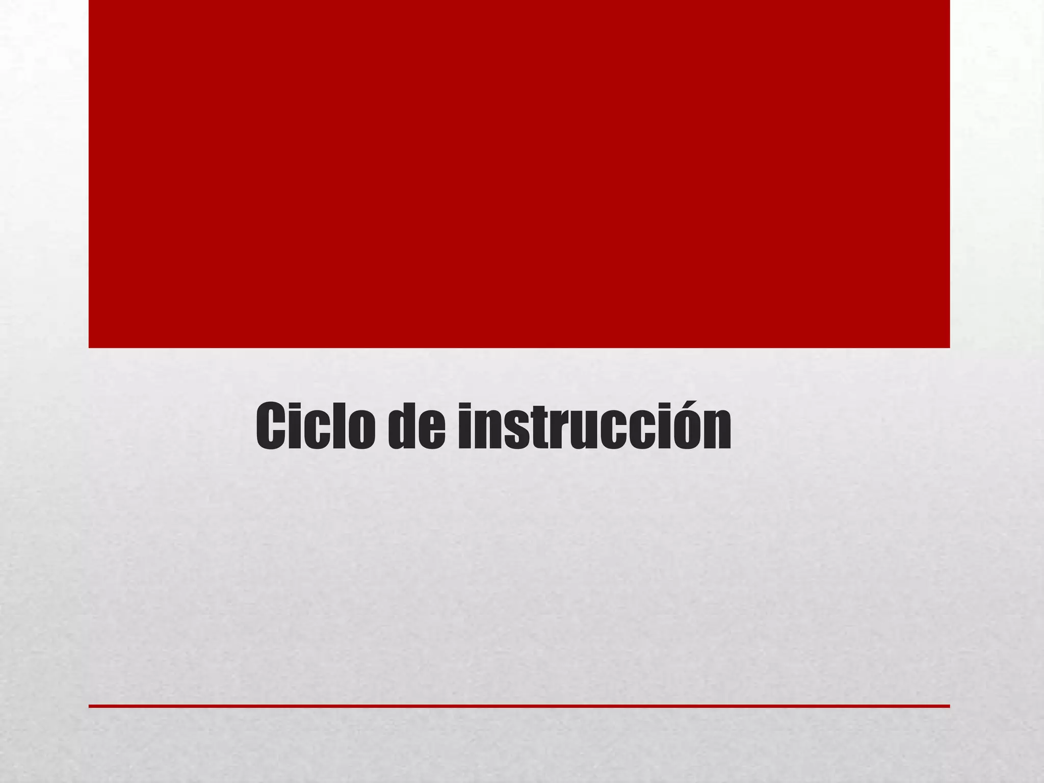 Ciclo de instrucción PPT