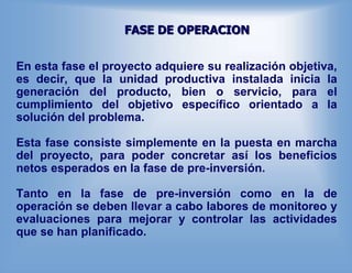 Operacion Inversion CICLO DE INVERSIONES de los proyectos de inversión pública | PPTX