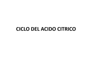 CICLO DEL ACIDO CITRICO 