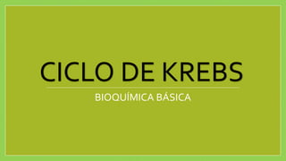 CICLO DE KREBS
BIOQUÍMICA BÁSICA
 