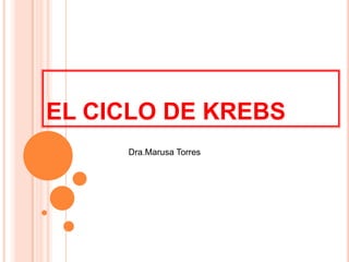 EL CICLO DE KREBS
Dra.Marusa Torres
 