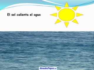 El sol calienta el agua