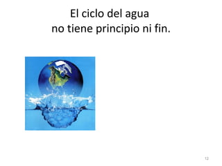 El ciclo del agua  no tiene principio ni fin. 