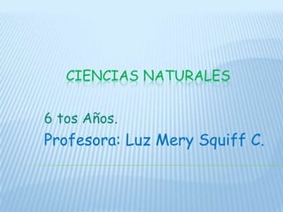 CIENCIAS NATURALES


6 tos Años.
Profesora: Luz Mery Squiff C.
 