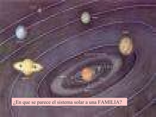 ¿En que se parece el sistema solar a una FAMILIA? 