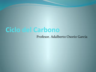 Ciclo del Carbono
Profesor. Adalberto Osorio García
 