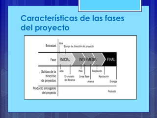 Características de las fases
del proyecto

 