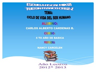 CARLOS ALBERTO CÁRDENAS B.


     5 TO AÑO DE BASICA



      NANCY CARCELEN
 