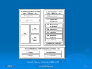 14/09/2011Ing. Raúl Córdova13Figura 1. Esquema Estructural del IEEE 12207