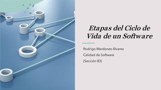 Etapas del Ciclo de
Vida de un Software
Rodrigo Mardones Álvarez
Calidad de Software
(Sección IEI)
 