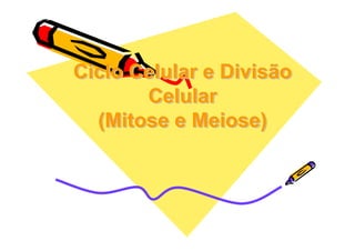 Ciclo Celular e Divisão
       Celular
  (Mitose e Meiose)
 