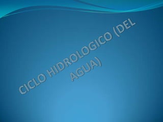 CICLO HIDROLOGICO (DEL AGUA) 