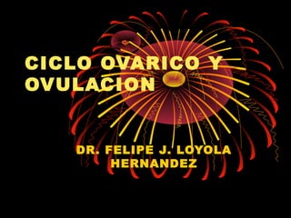 CICLO OVARICO Y
OVULACION
DR. FELIPE J. LOYOLA
HERNANDEZ
 