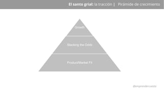 @emprendercuesta
El santo grial: la tracción | Pirámide de crecimiento
Growth
Stacking the Odds
Product/Market Fit
 