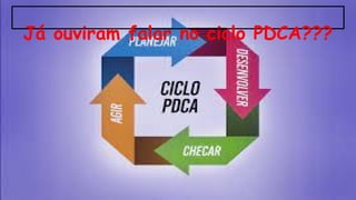 Já ouviram falar no ciclo PDCA???
 