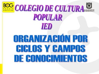 COLEGIO DE CULTURA POPULAR  IED ORGANIZACIÓN POR  CICLOS Y CAMPOS  DE CONOCIMIENTOS 