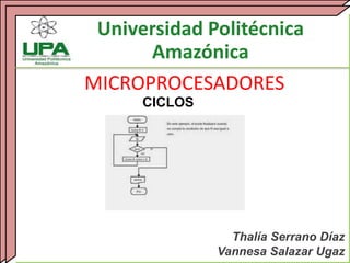 Universidad Politécnica
Amazónica
MICROPROCESADORES
Thalía Serrano Díaz
Vannesa Salazar Ugaz
CICLOS
 