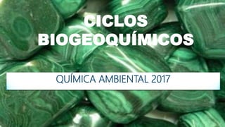 CICLOS
BIOGEOQUÍMICOS
QUÍMICA AMBIENTAL 2017
 