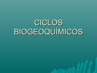 CICLOSCICLOS
BIOGEOQUÍMICOSBIOGEOQUÍMICOS
 