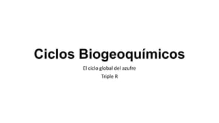 Ciclos Biogeoquímicos
El ciclo global del azufre
Triple R
 