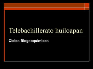 Telebachillerato huiloapan Ciclos Biogeoquímicos   