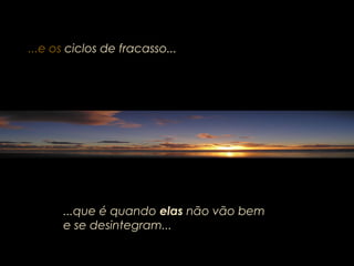 ...e os ciclos de fracasso...
...que é quando elas não vão bem
e se desintegram...
 