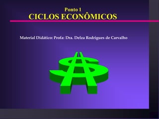 Ponto 1
    CICLOS ECONÔMICOS

Material Didático: Profa: Dra. Delza Rodrigues de Carvalho
 