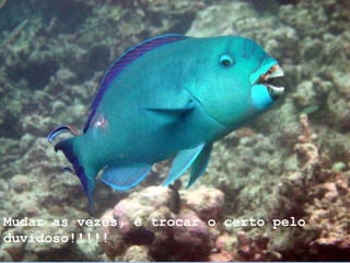 Mudar as vezes, é trocar o certo pelo duvidoso!!!!! 