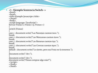 Ciclos en java script | PPTX