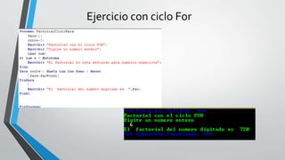 Ejercicio con ciclo For
 