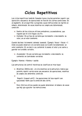 Ciclos repetitivos | DOCX