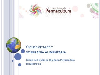CICLOS VITALES Y
SOBERANÍA ALIMENTARIA

Circulo de Estudio de Diseño en Permacultura
Encuentro 3.3
 