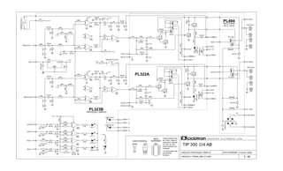 ARQUIVO:..TIP350_AB4_V1.DSN
FOLHA: 02/02
VISTA FRONTAL
I N D Ú S T R I A E L E T R Ô N I C A L T D A.Todos resistores são
de 1/4W e todos os
capacitores eletrolíti-
cos são de 25V,
exceto aqueles com
indicação.
CIRCUITO: PROTEÇÃO / DISPLAY
TIP 350 4 AB
PL322A
PROTEÇÃO / DISPLAY
BC549 39007815
VISTA
SUPERIOR
03/03
03/03
03/03
01/03
01/03
01/03
02/03
02/03
02/03
02/03
01/03
03/03
VOLUMECHAVOLUMECHB
OUT CHA
RELÊ-FONTE
CH A / CH B
OUT CHB
PL494
1
2
3
PL323B
* Os termostatos são
normalmente
fechados.
1 - 13
DATA:02/05/2001
+ 15 V
+ 15 V
+ 15 V
+ 15 V
+ 15 V
+ 15 V
+ 15 V
+ 15 V
+ 15 V
+ 15 V
CBE
4
3
2
1
11
12
13
14
10
87
6
5
9
1 2 3
+ 15 V
+ 15 V
1K2
+
100uFx40V
-
2
3
+
4
3900
+ OUT
22K
BC549
100K
1N4148
680R
100K
BC549
-
2
3
+
4
3900
1N4148
1N4148
100K
100K
1M
47K
100K
+
47uF
4V7
100K
1K
+
47uF
1N4001
100K
1K2
TEMP/DCA
+ OUT
47K
1M
33K
47K
5KB
33K
47K
47K
1N4148
-
12
11
+
10
3900
100K
100K
22K
-
12
11
+
10
3900
+
2200uFx40V
1N4148
ZF112024
- OUT
1N4148
100K
BC549
100K
100K
1K5
1K
OVERLOAD A
1N4148
4K7
1N4148
24Vx3W
-
+1
6
5
14
7
3900
12K
100K
4V7
OVERLOAD B
-
12
11
+
10
3900
4V7
CLIP B
10K
1M
3A
1N4148
+
1uF
1N4148
100Rx2W
TEMP/DCB
TERMOSTATO CH B *
390R
1N4148
68K
680R
1N4148
1N4001
-
2
3
+
4
3900
33K
1N4148
1N4148
220K
1K2
1N4148
1N4002
1N4148
68K
22K
8
9
13
-
+
3900
1K5
4V7
+
4,7uF
2K2
24Vx3W
390R
- OUT
TERMOSTATOCHA*
100K
1N4148
100K
47K
CLIP A
220K
100K
4V7
1K
6K8
10K
4V7
5KB
+
4,7uF
1N4148
1N4148
100K
6K8
-+
4x1N4001
68K
1N4148
1N4148
100K
1K5
+ OUT
1N4148
1N4148
- OUT
BC549
47Rx5W
ZF112024
1M
+
47uF
1N4148
4K7
220K
BC549
SIGNAL B
1M
150K
ON
33K
-
+1
6
5
14
7
3900
220K
+
1uF
-
+1
6
5
14
7 3900
BC549
1N4002
- OUT
1K5
100K
68K
BC549
10K
1N4148
VIN V OUT
GND
7815
1K5
24V/1A
100Rx2W
2K2
+
10uF
8
9
13
-
+
3900
1K2
1M
8
9
13
-
+
3900
22K
+
10uF
+ OUT
24V/1A
SIGNAL A
+
47uF
BC549
12K
NTCA
PROTCHA
BORNEA
OUT A
COMPA
IC A
NTCA
VDC
COMPB
ICBPROTCHB
NTCB
OUT B
NTCB
CLIPB
CLIPA
SIG B
SIG A
OVER+ A
OVER- A
OVER+ B
OVER- B
W A
1 A
GNDA
1 B
W B
GNDB
VDC
SIG B
SIG A
OUT B
OUT A
AC AUX1
AC AUX2
BORNEB
 