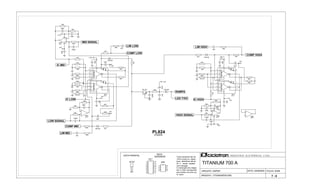 FOLHA: 03/06
TITANIUM 700 ABC327
Todos resistores são de
1/4W e todos os capaci-
tores eletrolítcos são de
25 V, exceto aqueles
com indicação.
ARQUIVO:..TITANIUM700.DSN
VISTA FRONTAL I N D Ú S T R I A E L E T R Ô N I C A L T D A.
CIRCUITO: LIMITER
8
5
6
7
DATA: 22/09/2004
A numeração dos integra-
dos é feita da esquerda
para direita e de cima pa-
ra baixo.
1
3
VISTA
SUPERIOR
4
2
7 - 6
POWER
PL824
4560
12
8
4
3
7
1
14
2
13
6
16
15
10
5
11
9
5517
4560
5517
03/11
04/11
03/11
IC LOW
LOW SIGNAL
RAMPA
LED T/DC
COMP LOW
LIM LOW
IC MID
MID SIGNAL
COMP MID
LIM MID
4560
5517
02/11
01/11
IC HIGH
HIGH SIGNAL
COMP HIGH
LIM HIGH
02/11
4560
CBE
+15V
+15V
-15V
-15V
+15V
-15V
-15V
+15V
+15V
-15V
+15V
+15V
-15V
+15V
-15V
1K5
47K
4K7
1K5
2K21
2
3
4
13
14
1215
16
5
8
9
6
711
10
10K
511 R
4K7
470pF
4K7
470pF
1N4148
+
-
7
5
6
BC 327
56pF
511 R
2K2
47K
33K
1K5
100K
1N4148
47K
2K2
100K
1K5
10K
511 R
+
10uF
56pF
+
10uF
33K
1K5
+
22uF
10K
4K7
1K5
47K
2K2
100K
4K7
220pF
5K6
47K
47K
2K2
22K
1N4148
100K
33K
10K
1K5
100K
1K5
10K
22K
100K
+
_
8
3
2
4
1
100K
+
10uF
56pF
1K5
1N4148
10K
+
_
8
3
2
4
1
4560
22K
1
2
3
4
13
14
1215
16
5
8
9
6
711
10
+
-
7
5
6
100K
4K7
2K2
470pF 47K
 